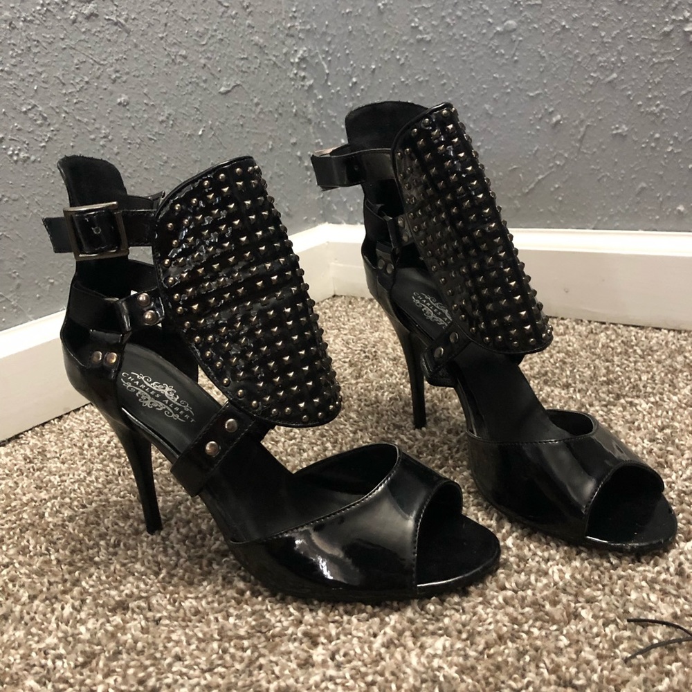 Black Open Toe Heels